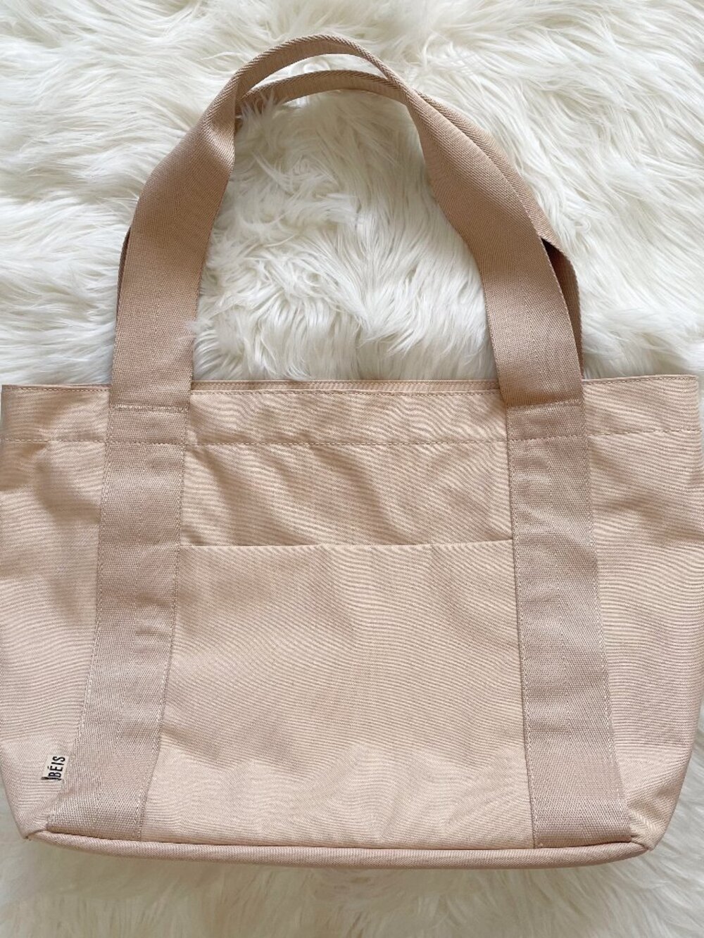 BEIS Beige Beisic Minimalist Large Travel Tote Bag